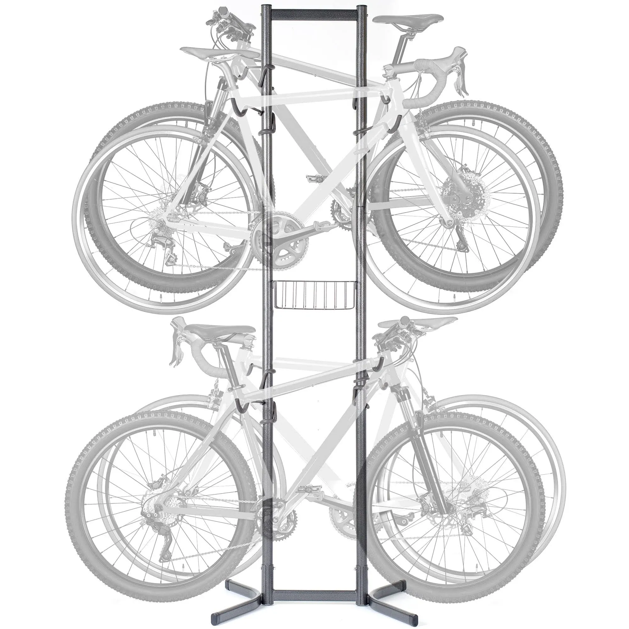 Delta 4-Bike Free Standing Rack & Basket