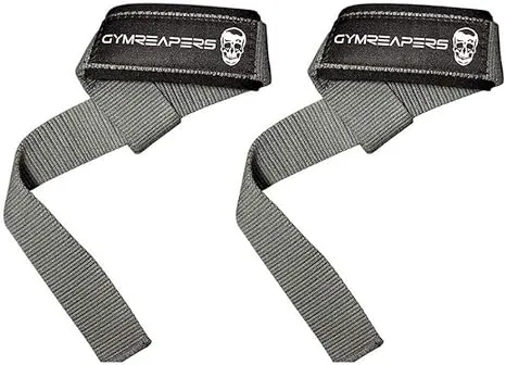 Gymreapers Lifting Straps | Premium Padded Weightlifting Straps - Gray