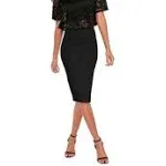 Hybrid & Company Women Premium Nylon Ponte Stretch Office Pencil Skirt High Waist Made in The USA Below Knee