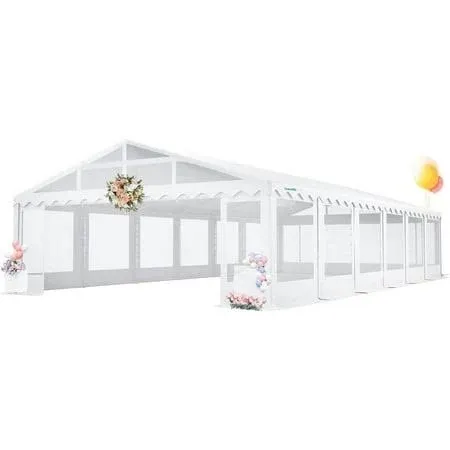 Quictent 20x40ft Clear Side Party Tent Heavy Duty Upgraded Galvanized Outdoor Wedding PVC Canopy Gazebo Vinly Event Shelters with Removable Transparent Sidewalls for Commercial & Residential Use