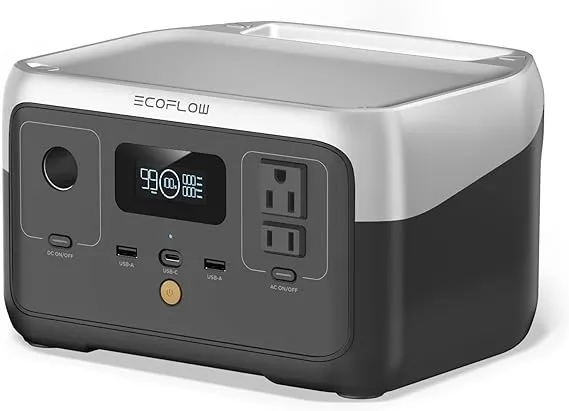 EF ECOFLOW Portable Power Station RIVER 2, 256Wh LiFePO4 Battery/ 1 Hour Fast Charging, 2 Up to 600W AC Outlets, Solar Generator (Solar Panel Optional) for Outdoor Camping/RVs/Home Use