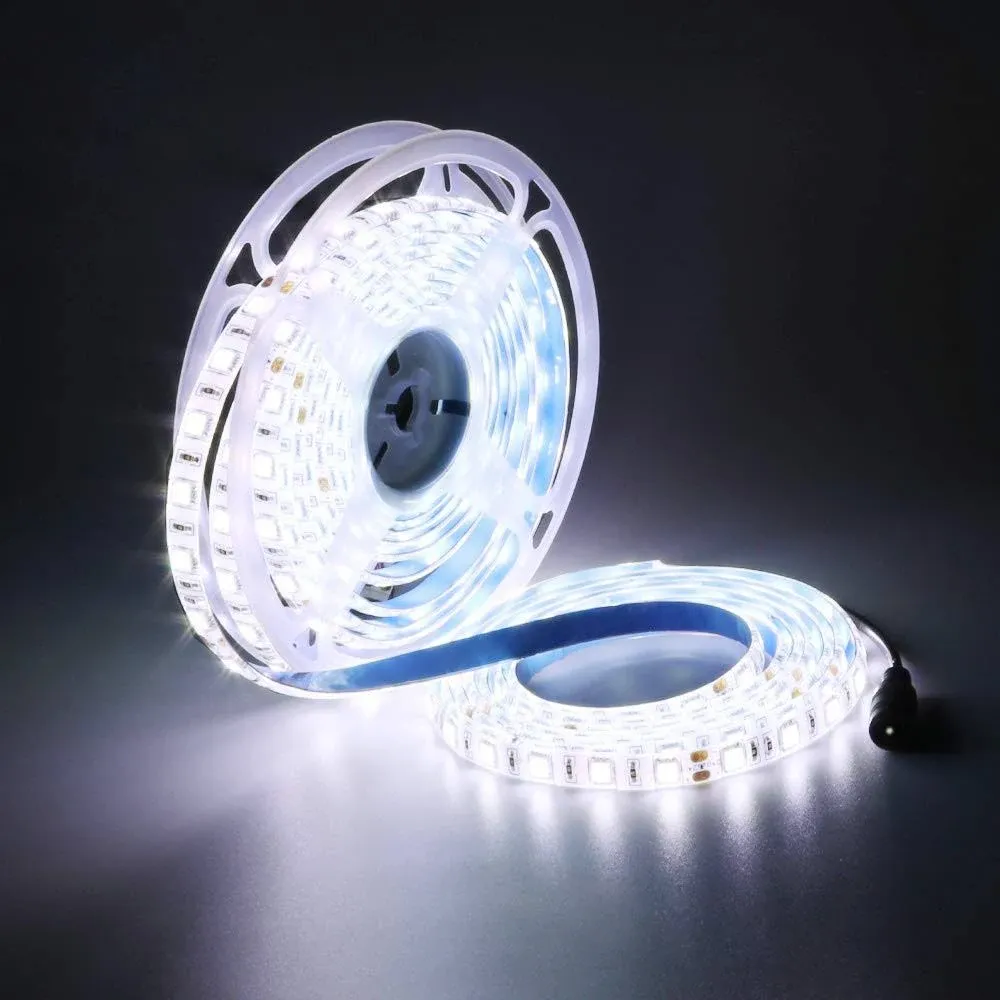 YUNBO LED Strip Light Cool White 6000-6500K, 16.4ft/5M 300 Units 