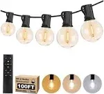 100FT Outdoor String Lights Dimmable Shatterproof Garden Globe Patio Lights G40 