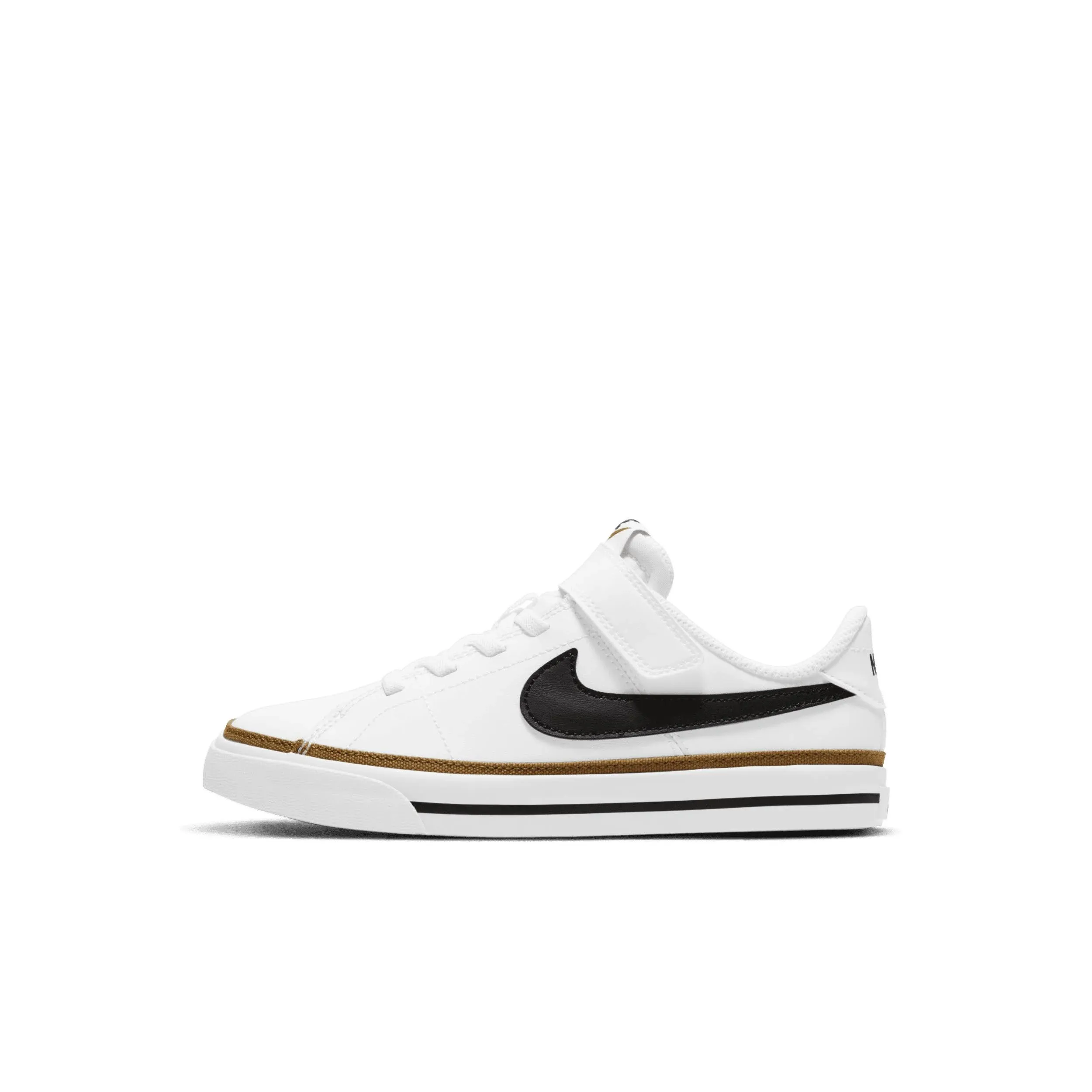 Kids' Nike Court Legacy Shoes Little 2 White/Black/Ochre