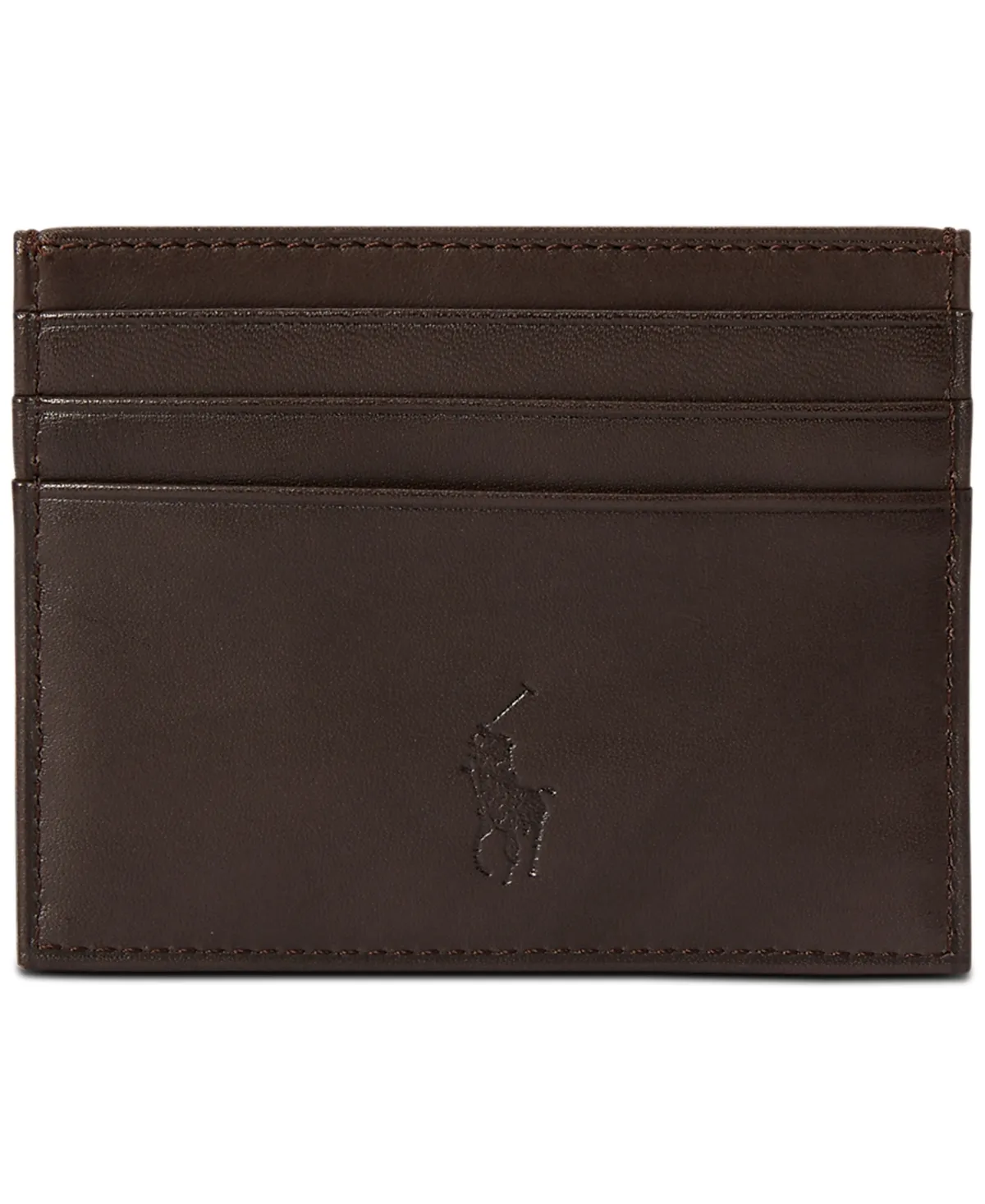 Suffolk Slim Leather Card Case In Brown