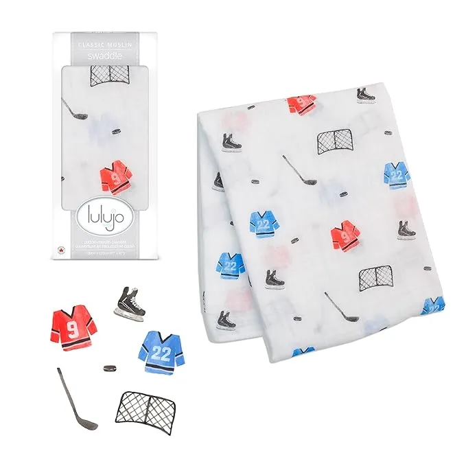 LULUJO COTTON SWADDLE - HOCKEY