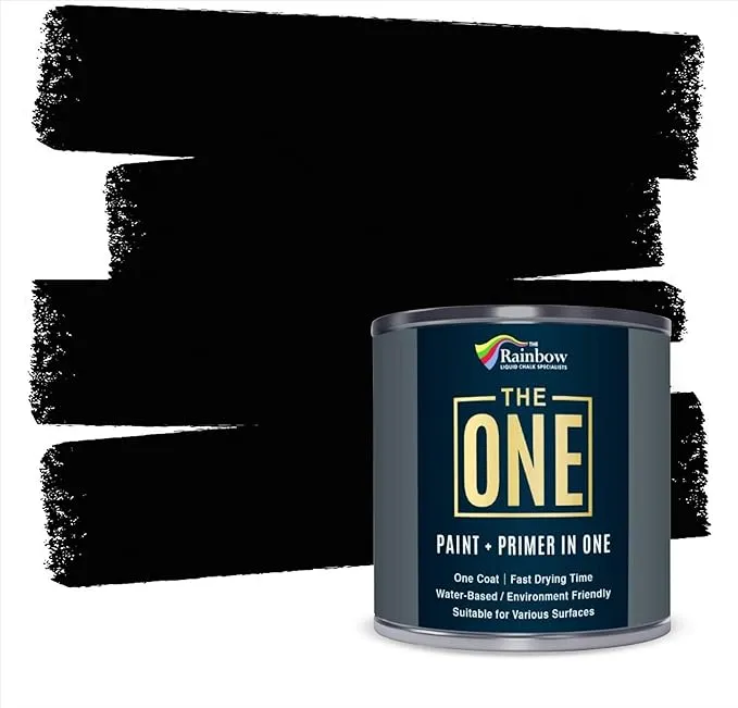 THE ONE Paint and Primer: Black, Gloss Finish, 2.5 Liter - House Paint