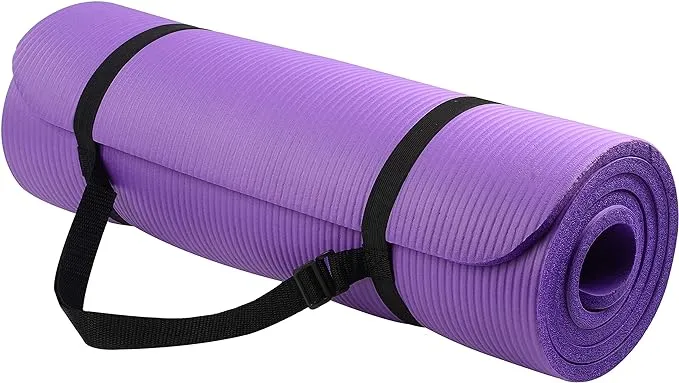 Balancefrom All Purpose 1/2-Inch Extra Thick High Density Anti-Tear Exercise Yoga Mat with Carrying Strap, Pink