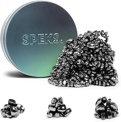 Speks Crags Ferrite Putty | Over 1,000 Smooth Ferrite Stones in a Metal Tin | Fun Fidget Toys for Adults and Desk Toys for Office | Pink Gradient, 300g