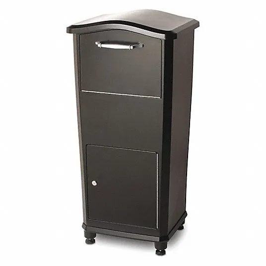 ARCHITECTURAL MAILBOXES Mail Drop Box: Locking, 1 Doors, Black, Front, Surface, Powder Coated