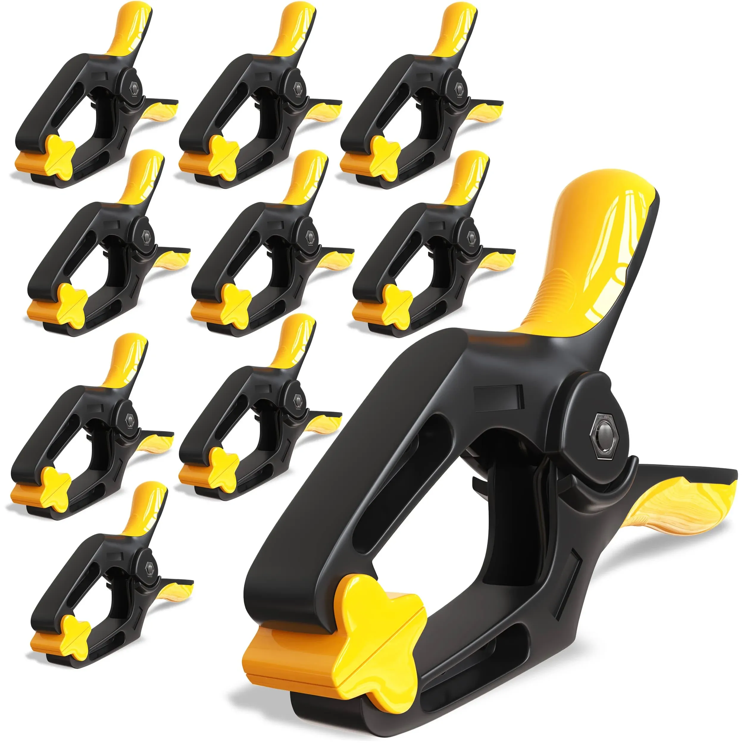 Spring Clamps 4 Inch - 10 Pack Plastic Clamps for Tarps, Crafts, Backdrop and Po