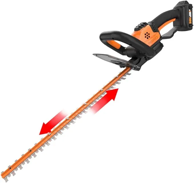 Worx Power Share 20-Volt Li-Ion 22 In. Electric Cordless Hedge Trimmer 3/4 In. Cutting Capacity Battery And Charger Included