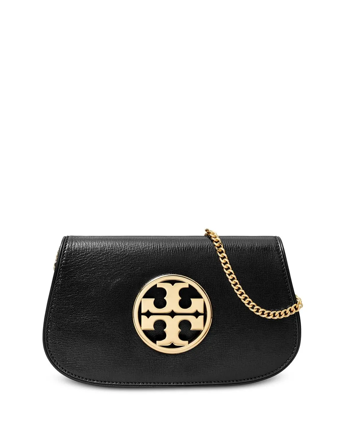 Tory burch Reva leather black clutch