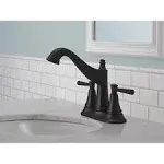 Delta Mylan 4 in. Centerset 2-Handle Bathroom Faucet in Matte Black