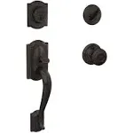 Schlage FE285 CAM GEO Camelot Front Entry Handleset with Georgian Knob