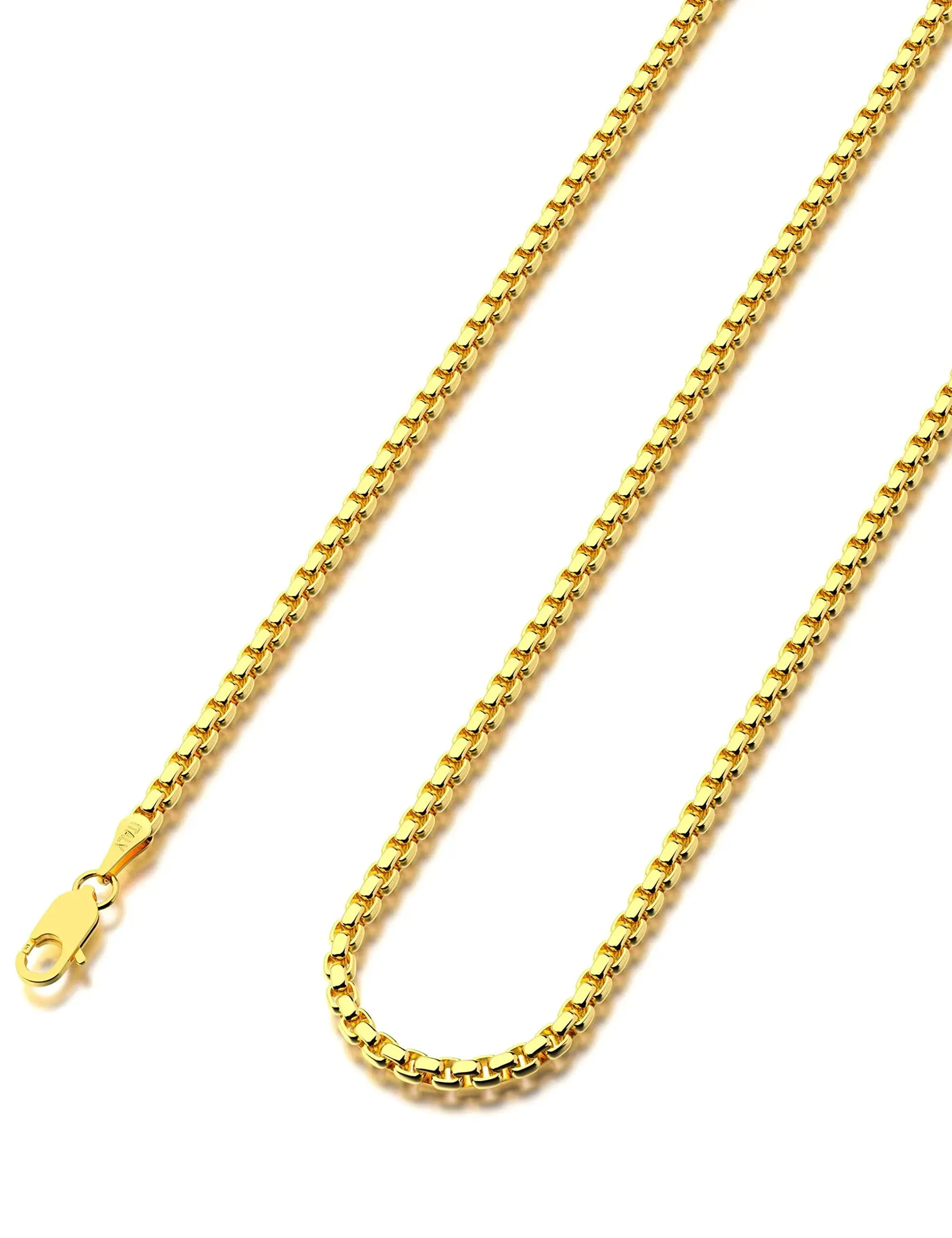 Waitsoul 925 Sterling Silver Box Chain Lobster Clasp 2mm Gold Chain for Women Men ...