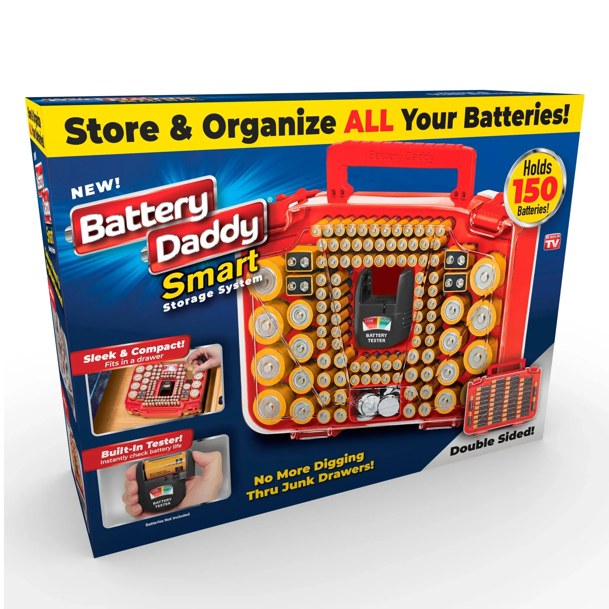 Battery Daddy Smart 150 Battery Organizer &amp; Battery Case with Tester