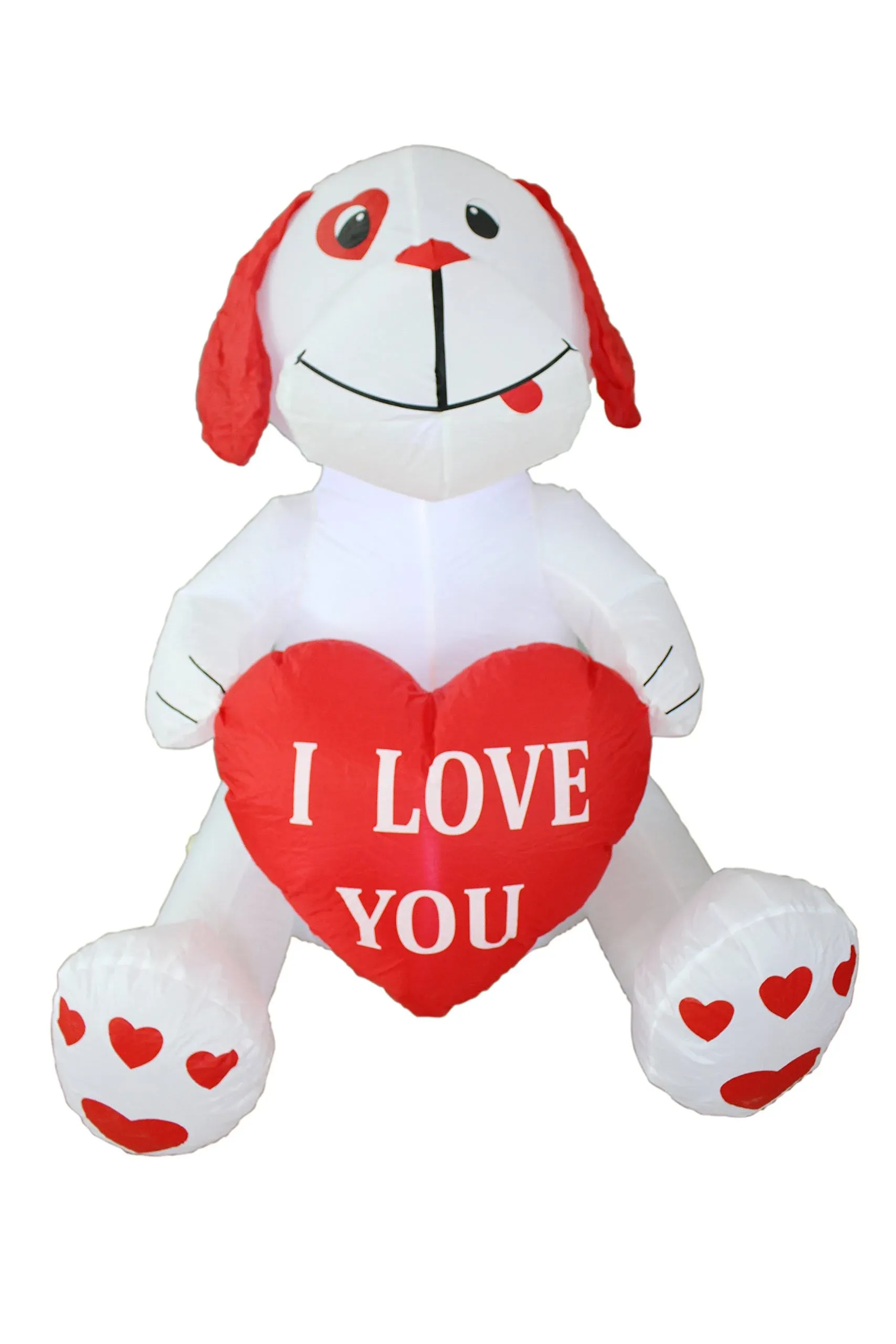 4 Foot Valentine&#039;s Light Up Air Blown Inflatable Yard Decoration Puppy Dog Heart