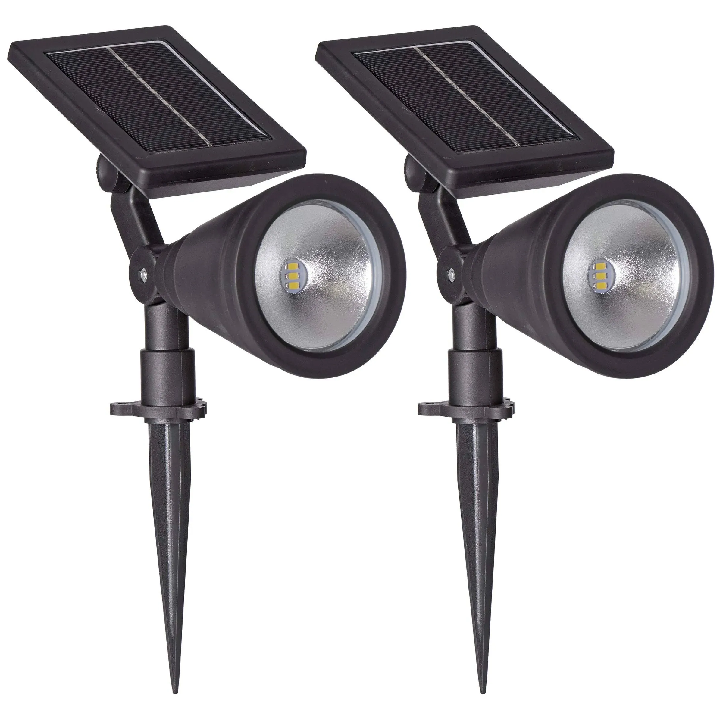 2 Pack Solar LED Light Kit Ground or Wall Mountable Landscape Security Lighting