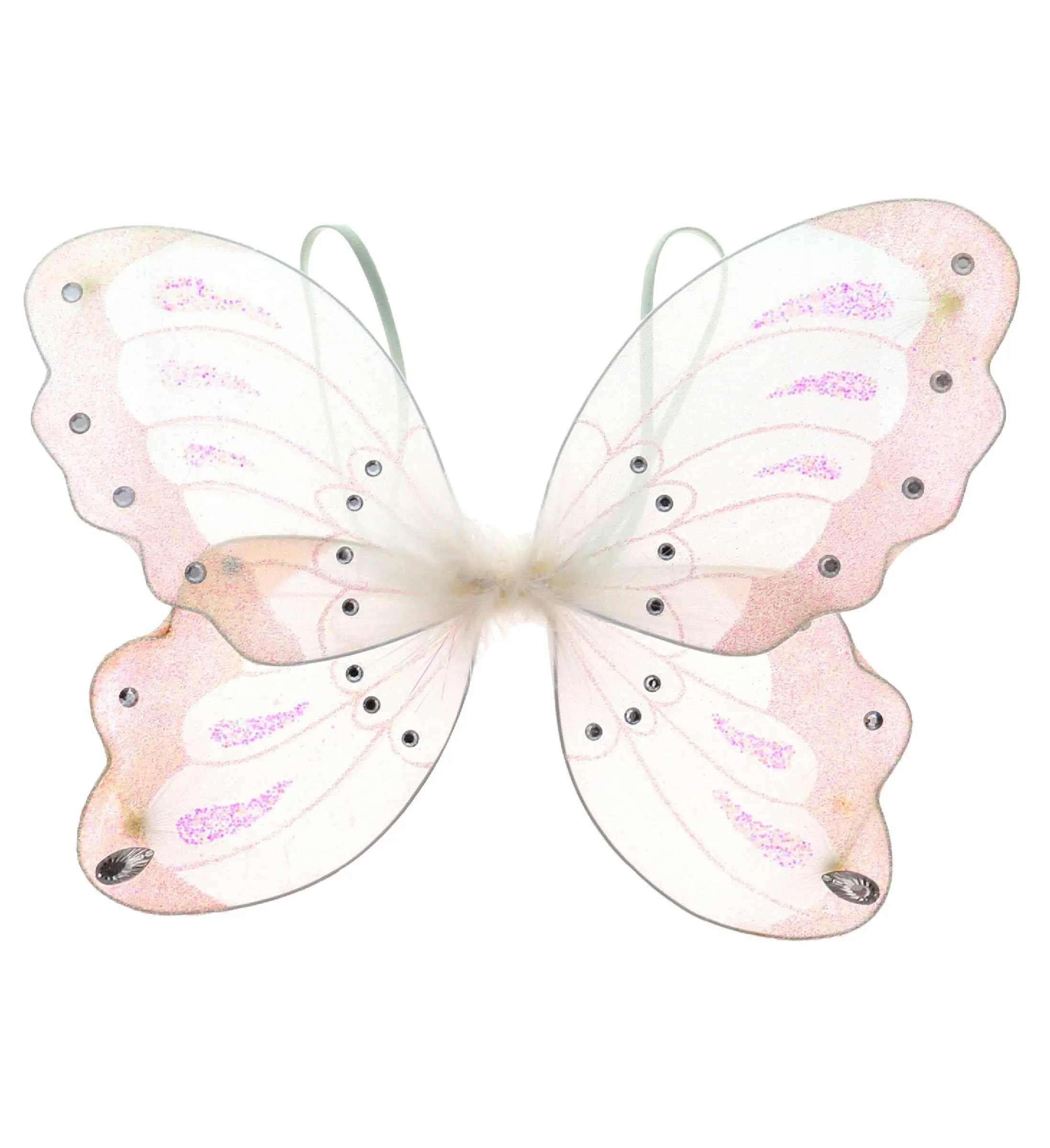 Mozlly 14 inch White Sparkle Butterfly Wings for Children - Costume P