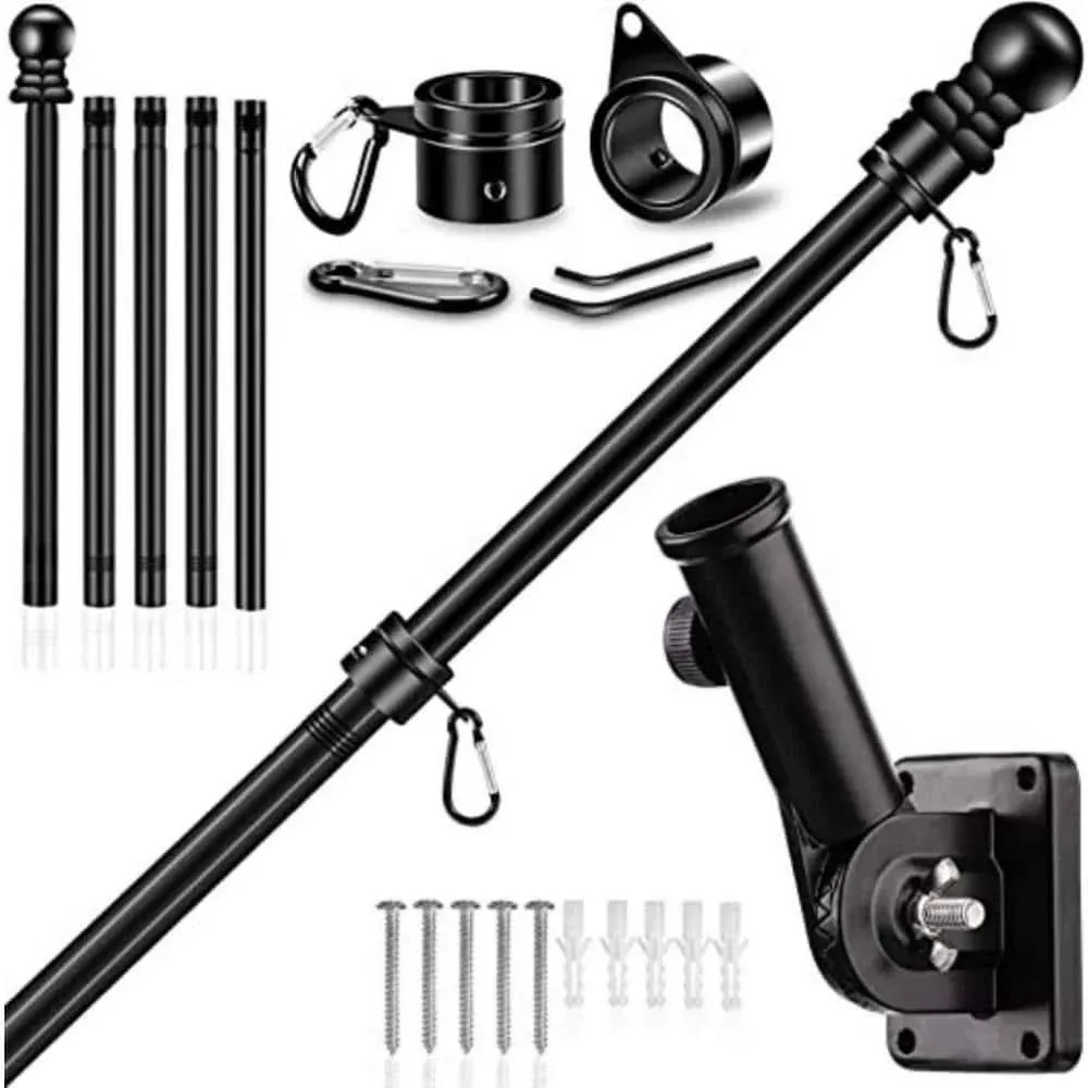 Cubilan 5ft. to 6ft. Upgraded Flag Pole Kit w/Mutil-Position Adjustable Bracket ...