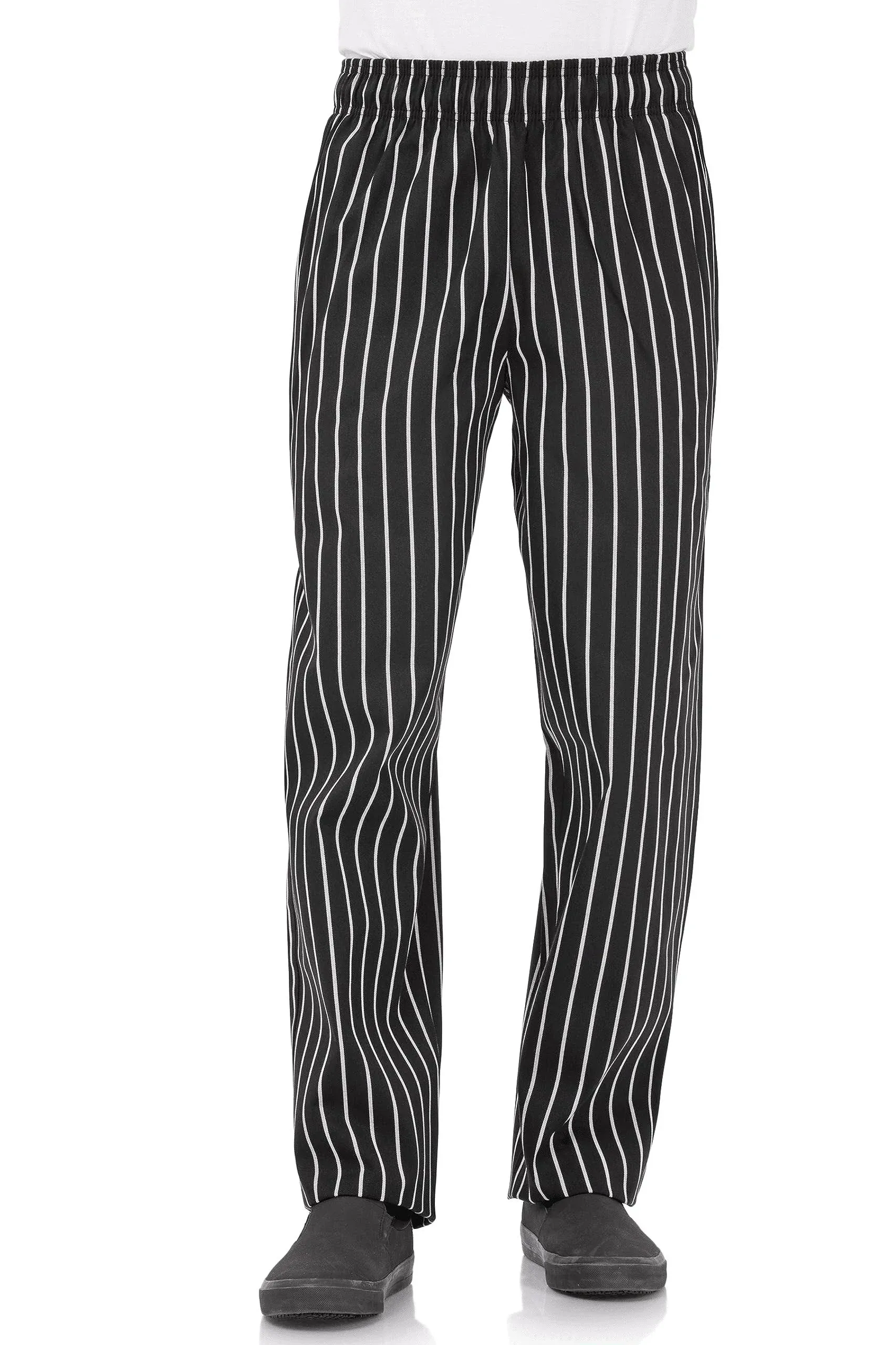 Chef Works Men's Designer Baggy Pants Chalk Stripe