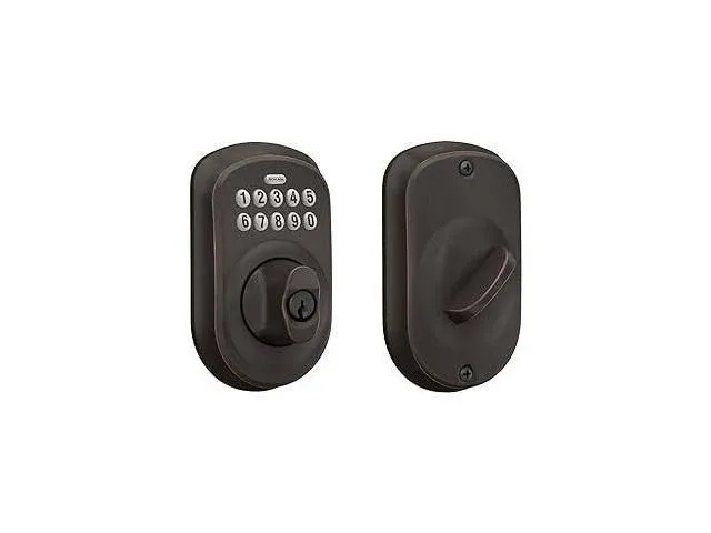 Recertified - Schlage BE365PLY716 Plymouth Keypad Deadbolt Electronic Keyless ...