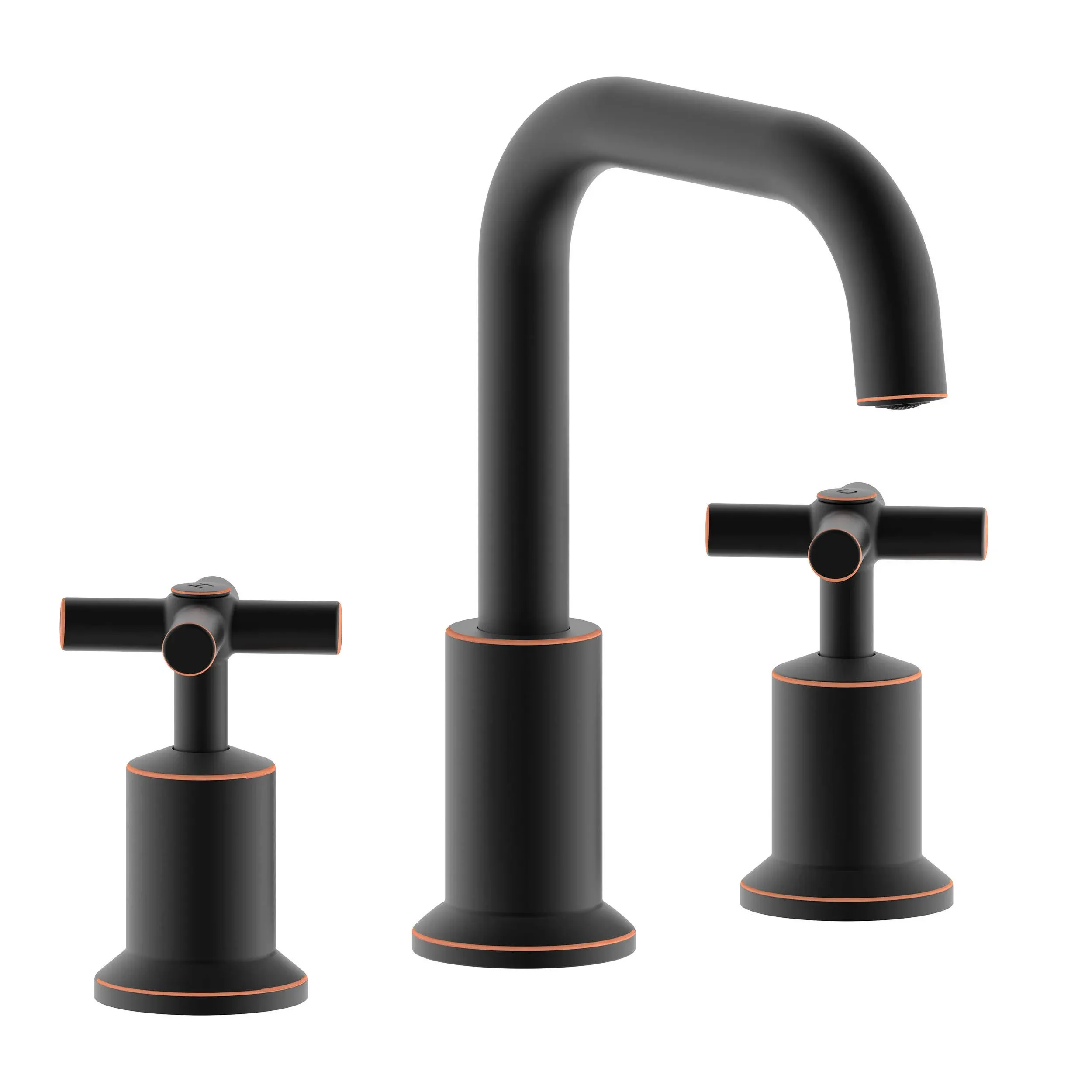 Two-Handle Widespread Bathroom Faucet, Bathroom Faucets for Sink 3 Hole with Push up Pop-up Drain 2 Handle 8 Inch Sink Faucet Oil Rubbed Bronze Finish DF-1309CCH-ORB