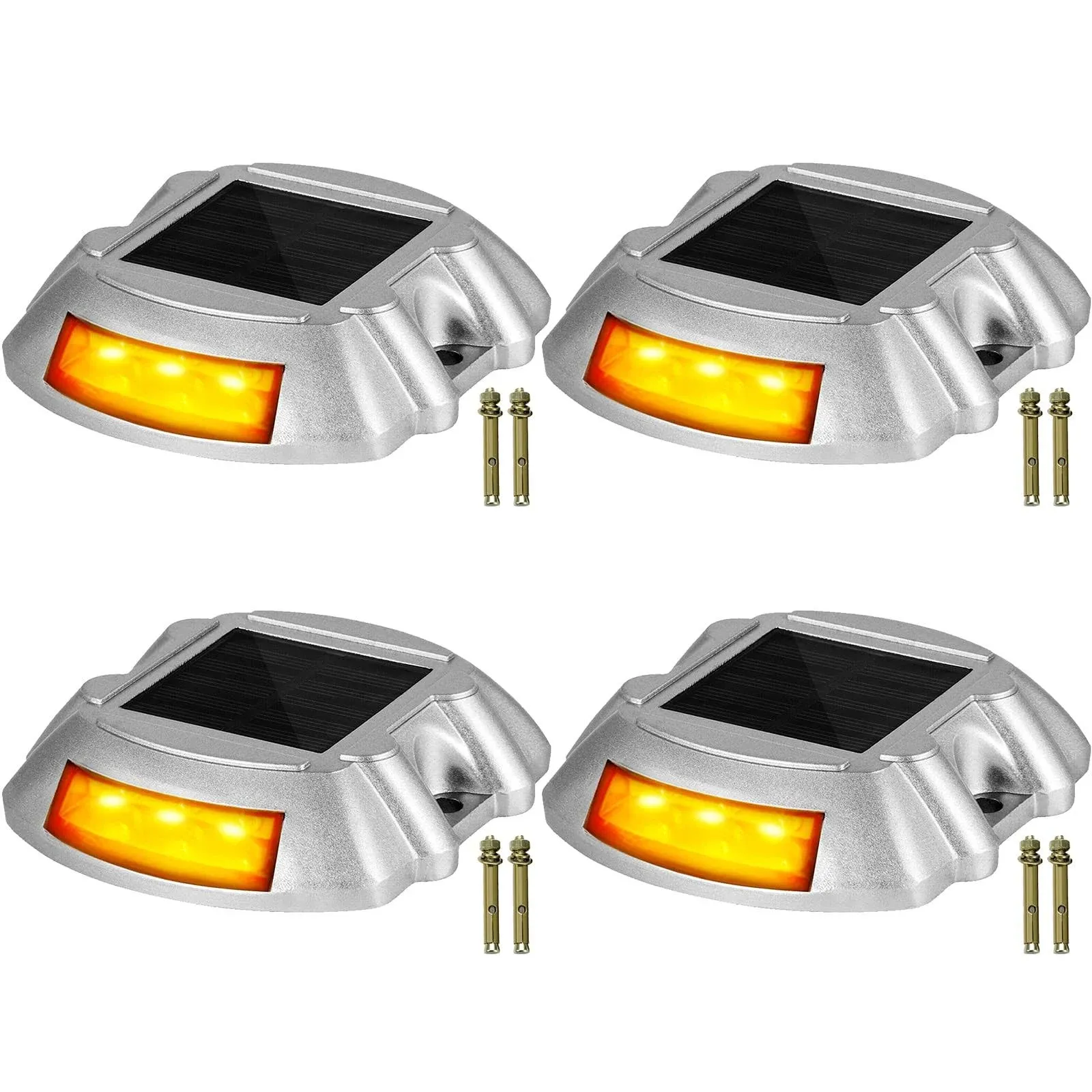 VEVOR 4-Pack Solar Driveway Lights 1-Lumen Die Casting Aluminum Shell Solar LED Outdoor Path Light Kit Lowes.com