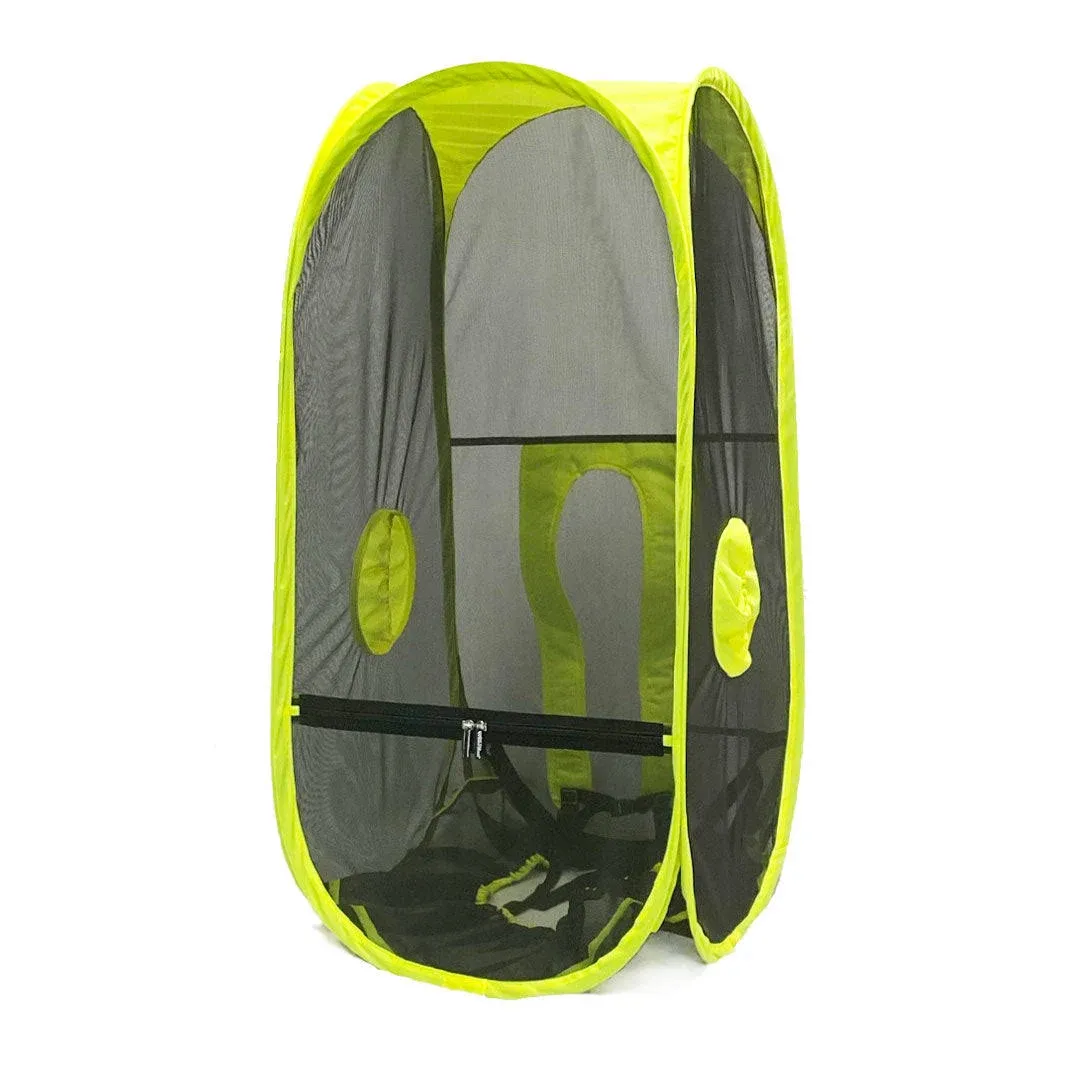 WeatherPod Short Bug-Screen Walking Pod – Pop-Up Wearable Mosquito & Bug Screen with Mesh – Fine Gauge, Fully Enclosed Personal Bubble