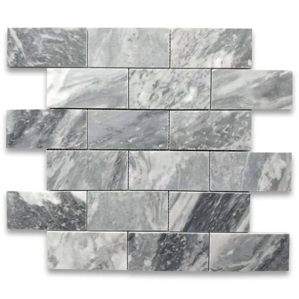 Bardiglio Gray Dark Grey Marble 2x4 Subway Mosaic Floor Tile Honed, 1 sheet - Traditional - Wall And Floor Tile - by Stone Center Online | Houzz