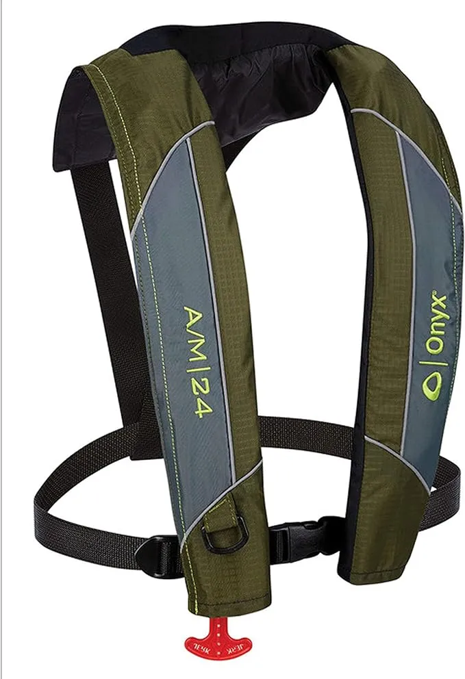 ONYX A/M-24 Automatic/Manual Inflatable Life Jacket, GreenONYX A/M-24 Automatic/Manual Inflatabl…