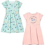 Bluey Mom Dad Bingo Toddler Girls 2 Pack Skater Dresses 5T