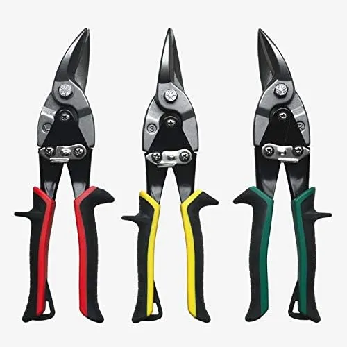 Metal Shears Aviation Snip Set 3 Pack Tin Snips