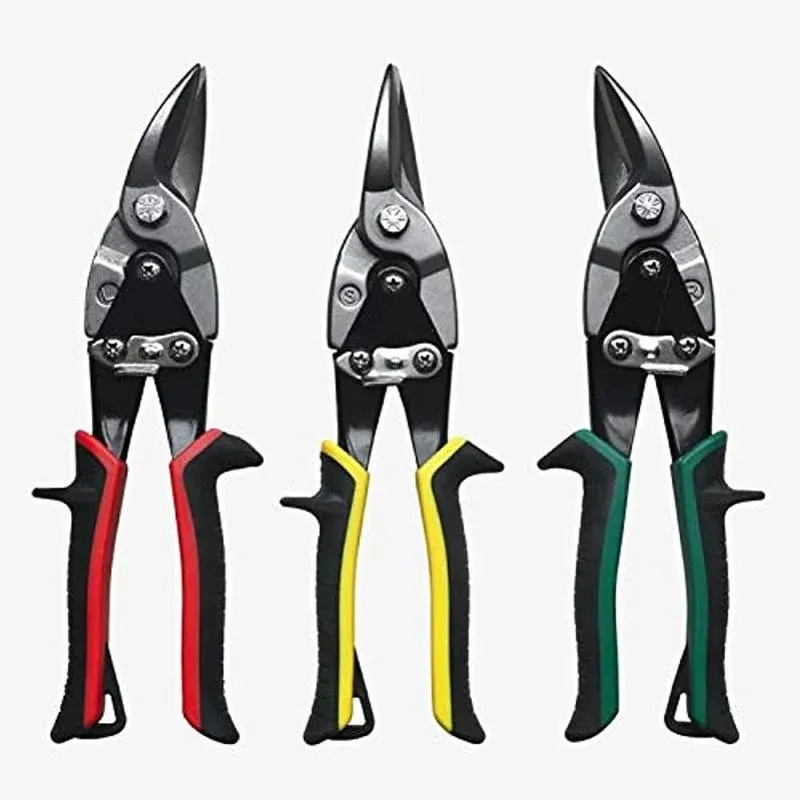 Metal Shears Aviation Snip Set 3 Pack Tin Snips 