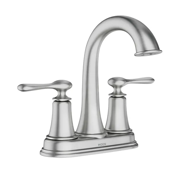 Moen Ellicott Spot Resist Br Nickel (Srn) 4-in centerset 2-Handle Bathroom Sink Faucet with Drain Lowes.com