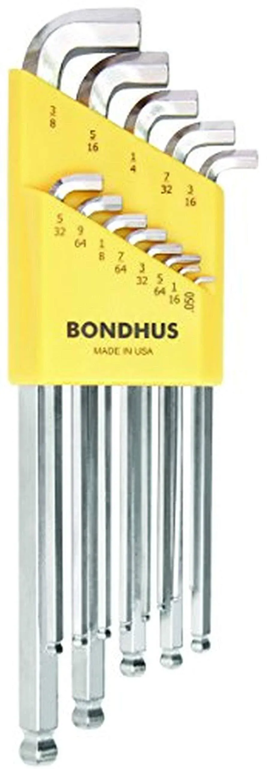 Bondhus Hex Ball End Wrench Set, 13 Piece, .050" to 3/8", Stubby, L Shape ...