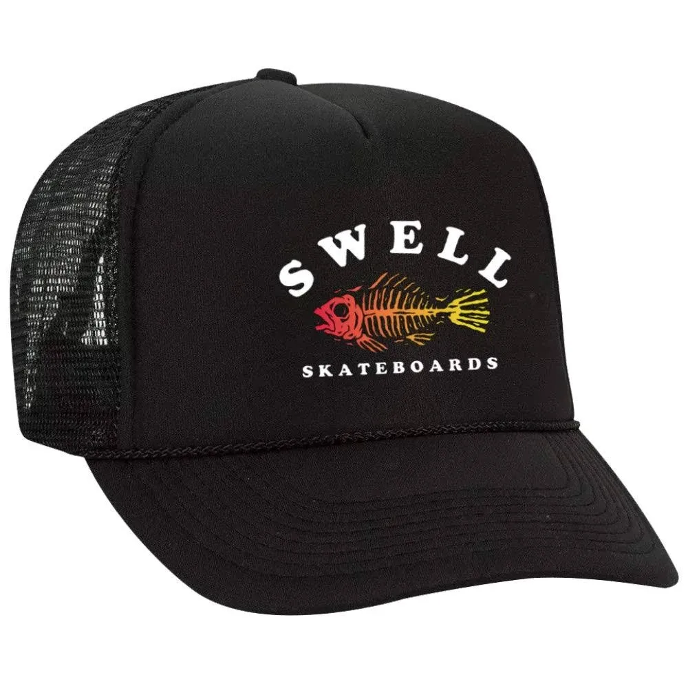 Swell Skateboards Trucker Hat | Snapback Foam & Mesh, Women's, Size: One size, Black