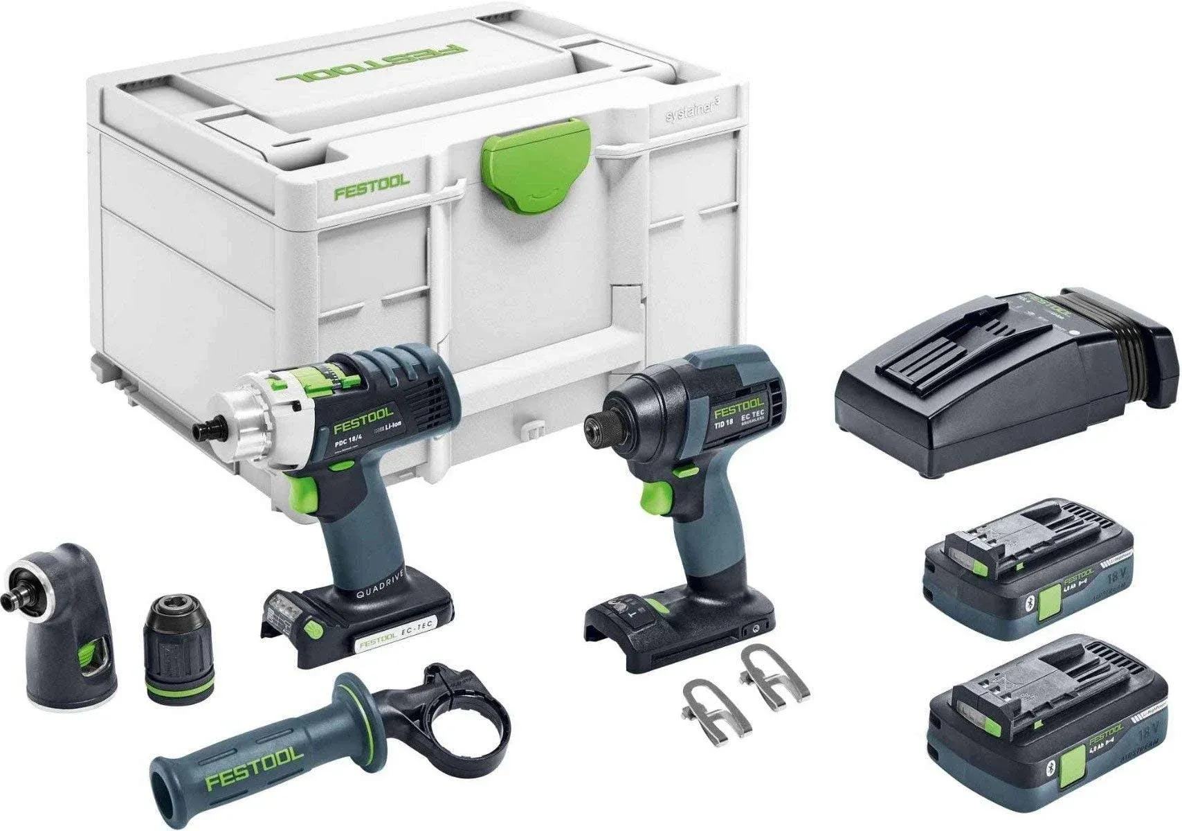 Festool 577616 Impact Driver and Drill set TID 18 HPC I-Set TPC 18/4 18V 4.0 Ah