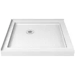 DreamLine DL-6295C-01 32" D x 32" W x 76 3/4" H Slimline Double Threshold Corner Drain Base and Acrylic Backwall Kit in White