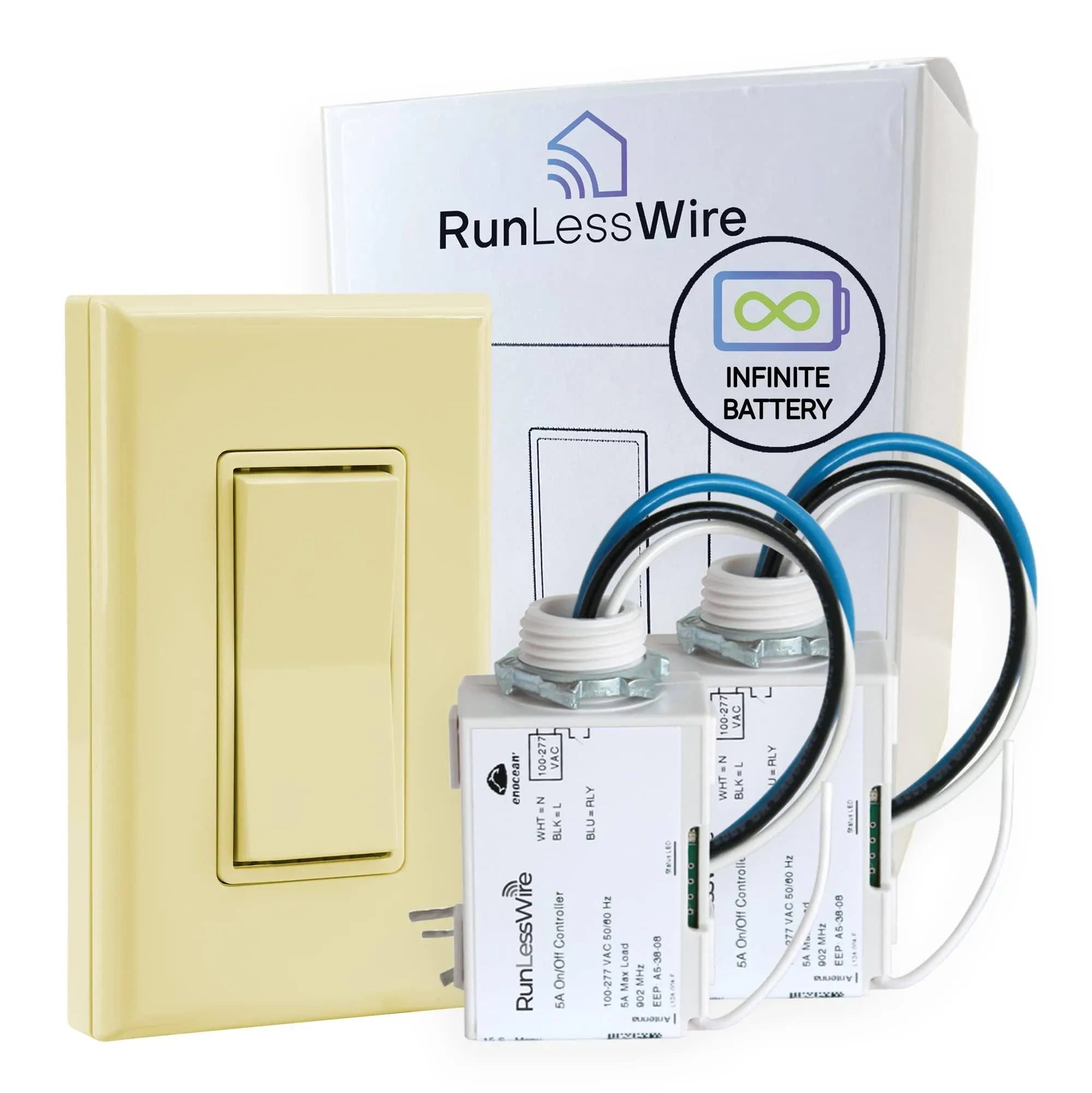 RunLessWire - The Original Self-Powered (No Batteries) Wireless Light Switch ...