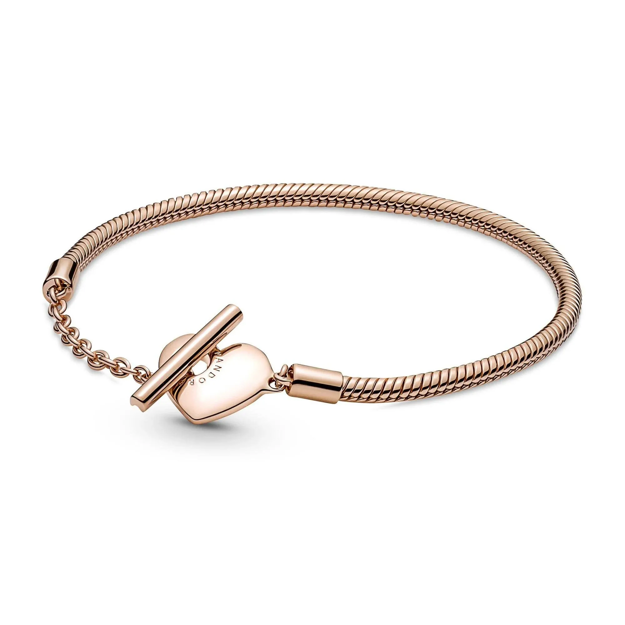 Pandora Moments Heart T-Bar Snake Chain Bracelet