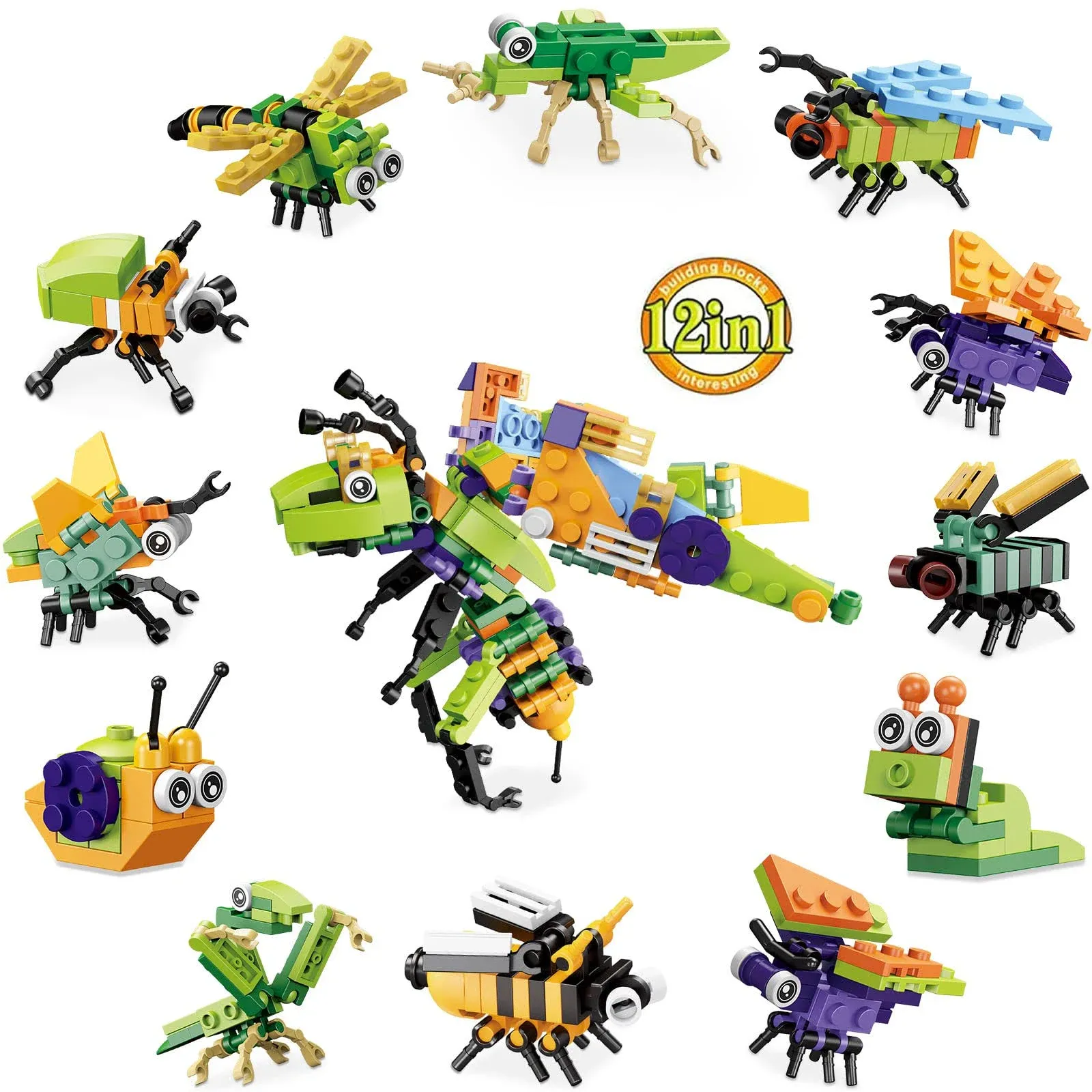 JOYPRO 12 Small Animals Building Blocks Set, Mini Building Blocks Valentines ...