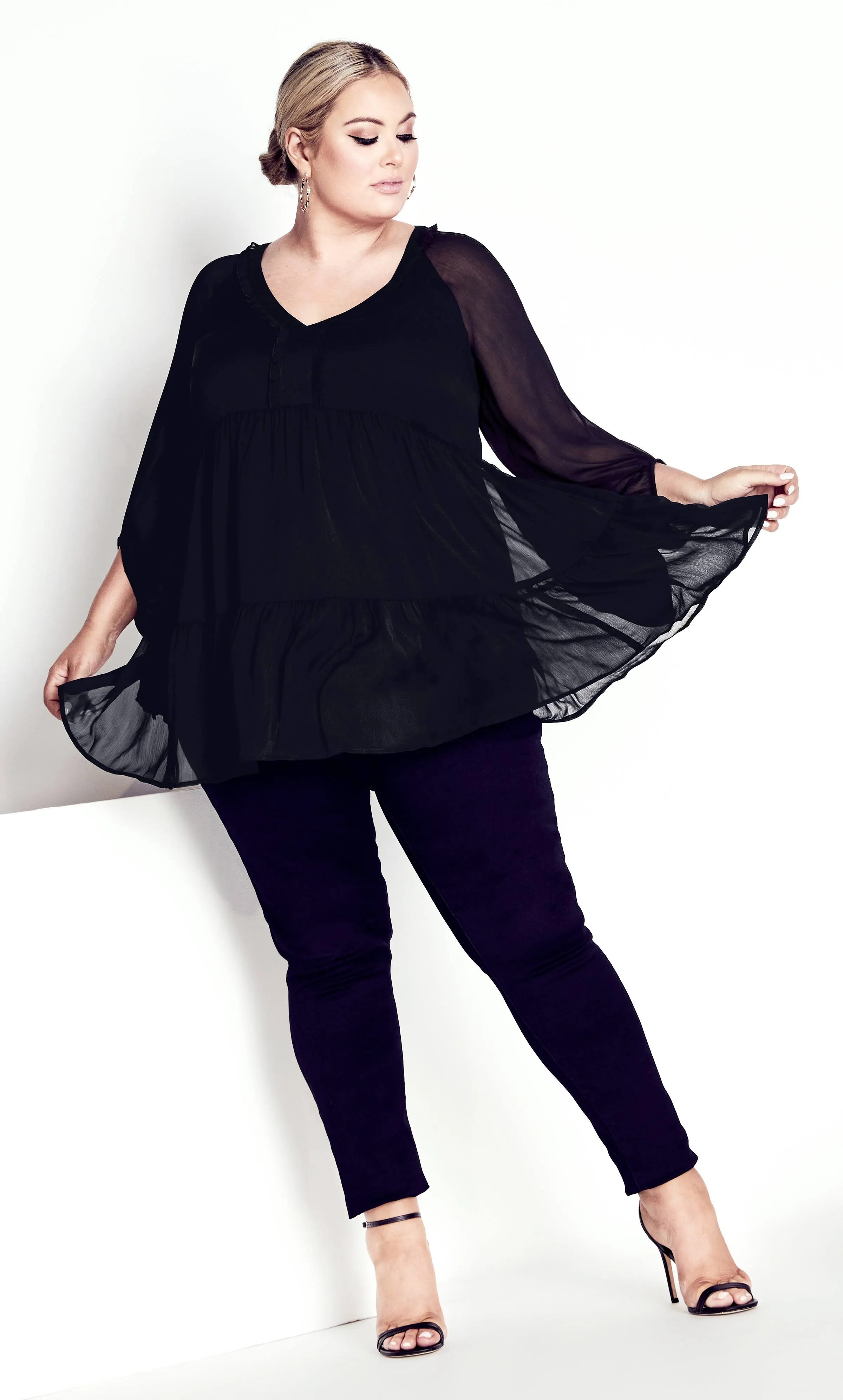 Plus Size Tunic Dress Angelina in Black, Size 20 | Arna York