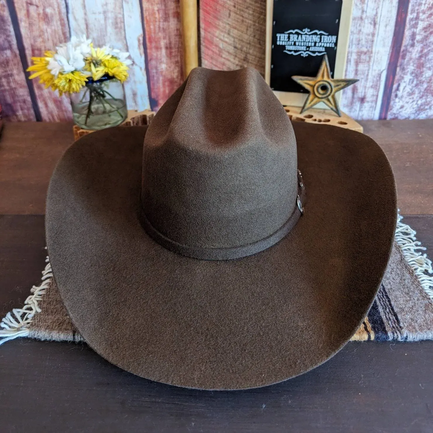 Ariat 2x Wool Western Cowboy Hat Chocolate / 7 3/8