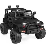 Best Choice Products 12V Kids Ride On Truck Car w/ Remote Control, Spring Suspension, Bluetooth, LED Lights - Black