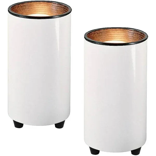 White 6 1/2&#034; High Mini Accent Can Spot Lights Set of 2