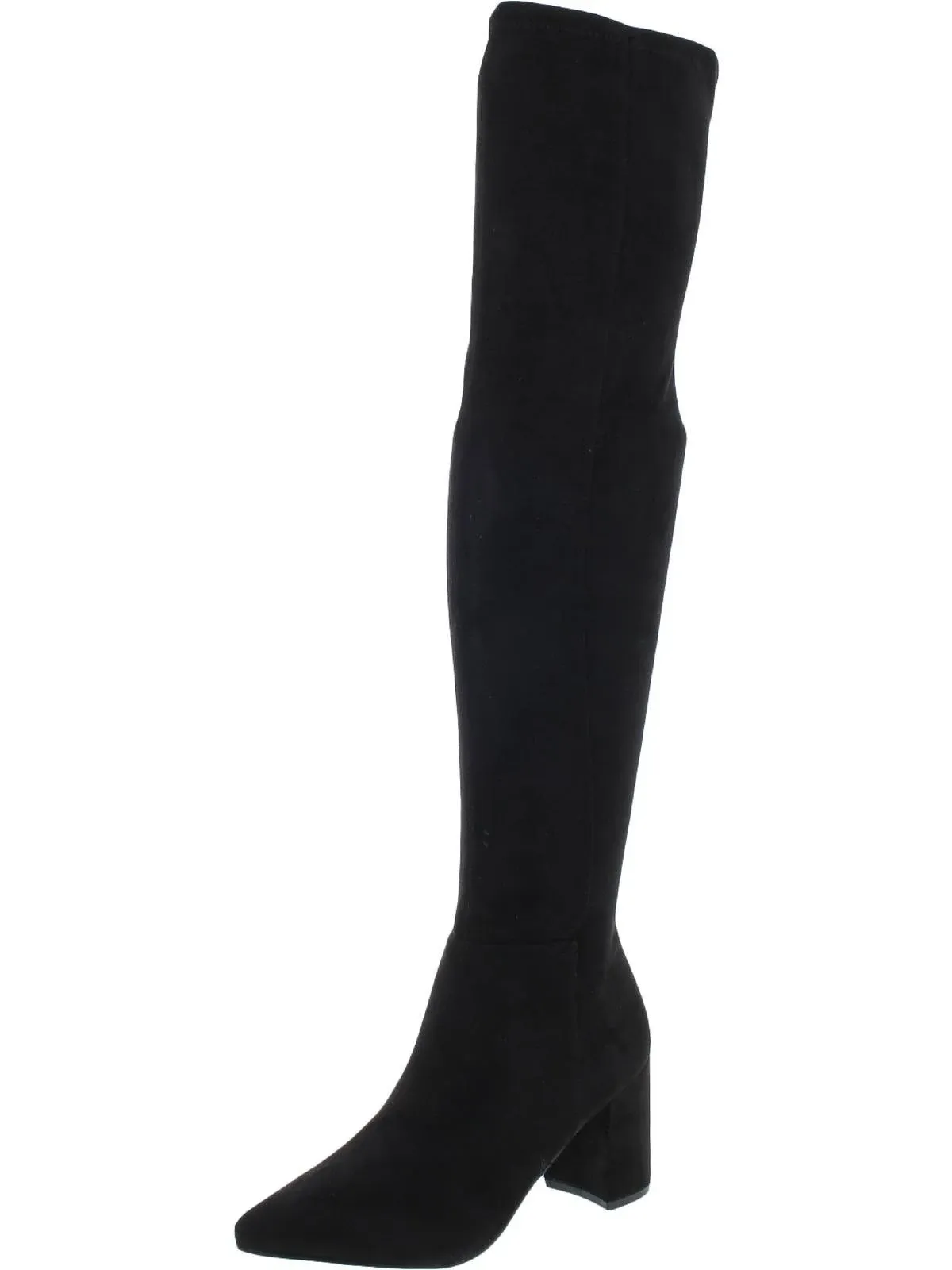 Shaya Womens Faux Suede Pointed Toe Over-The-Knee Boots