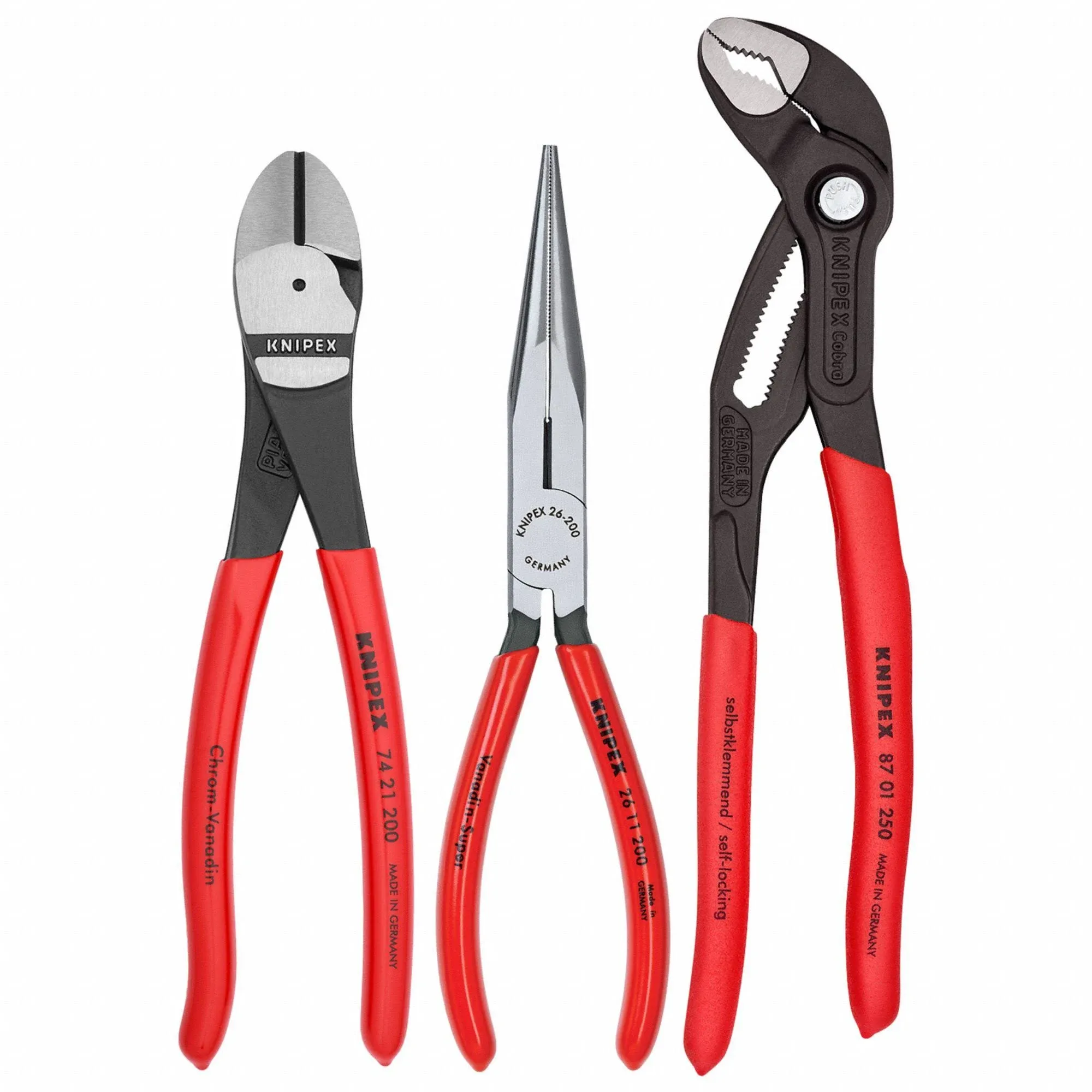 Knipex 3 Piece Universal Pliers Set with Alligator Pliers