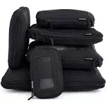 Aerotrunk Compression Packing Cubes for Travel - Luggage Organizer Bags - Double Zipper Packing Cubes for Suitcases (6-Pack, Black)